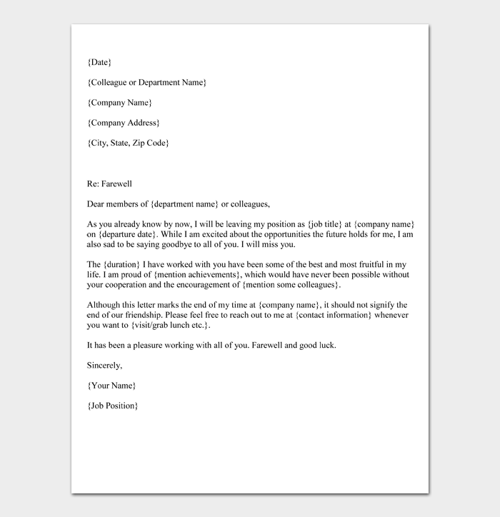 44+ Best Farewell Letter Samples (for Boss, Employee