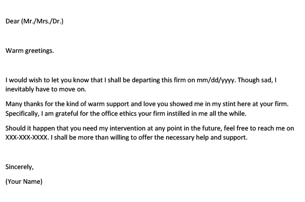 Heartfelt Goodbye Letter to Boss (Word Template)
